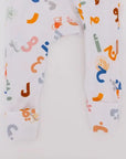 Huroof baby pyjama from Nohm store, Arabic letter-inspired pyjama, perfect for children and baby gifts in Dubai.
