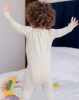 Ramly or beige baby pyjama from Nohm store, stylish and soft Arab-inspired nightwear for children and gifts from Dubai.