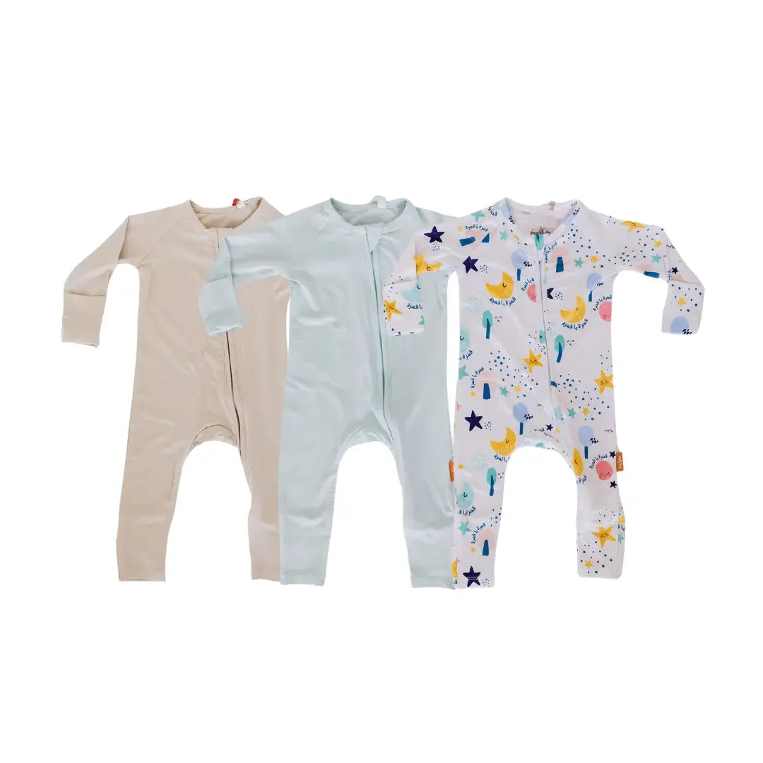 Amara, Reef and Ramady bundle for babies from Nohm store, cozy Arabic pyjama set, great for baby gifts from Dubai