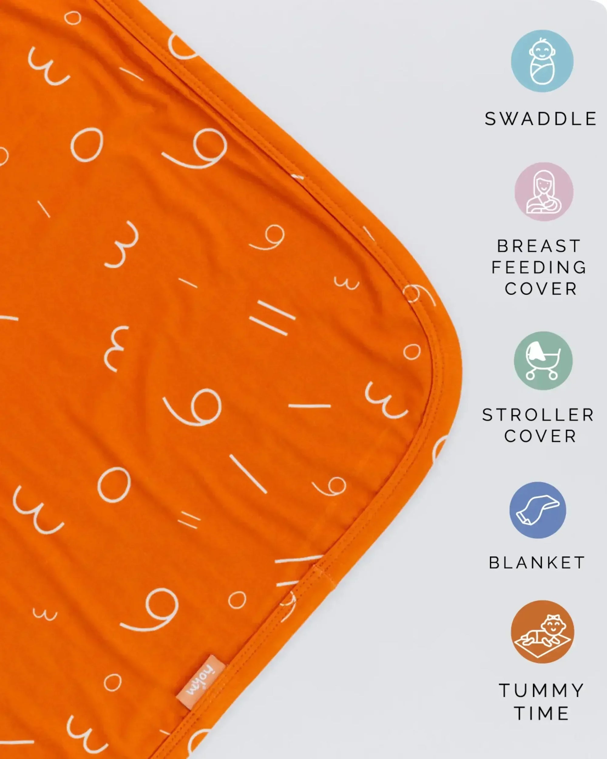 Harakat bamboo blanket from Nohm store, stylish and soft Arabic-inspired blanket, perfect for children and baby gifts in Dubai.