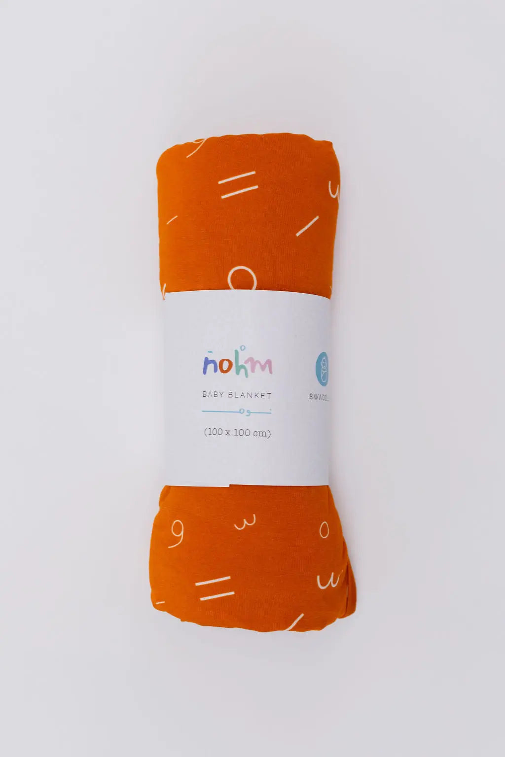 Our Nohm Harakat Baby Blanket — a cozy bamboo blend blanket featuring cheerful Arabic harakat patterns for warmth with a cultural twist.