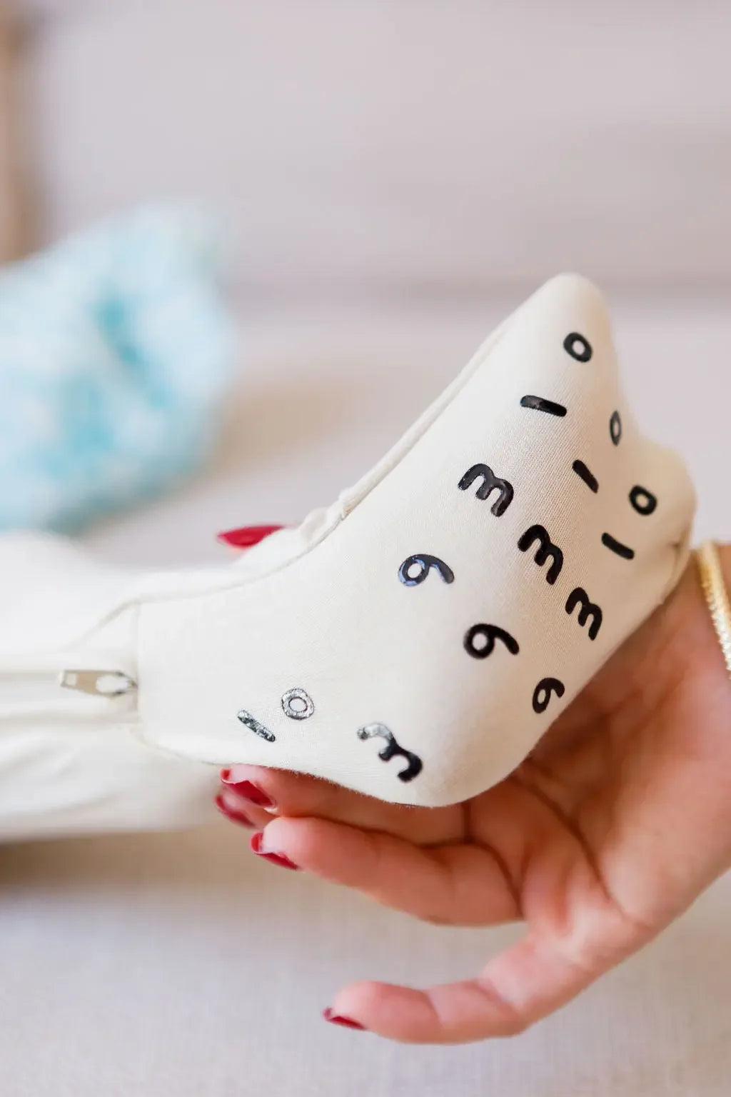 Ramly or beige  baby pyjama from Nohm store, stylish and soft Arab-inspired nightwear for children and gifts from Dubai.