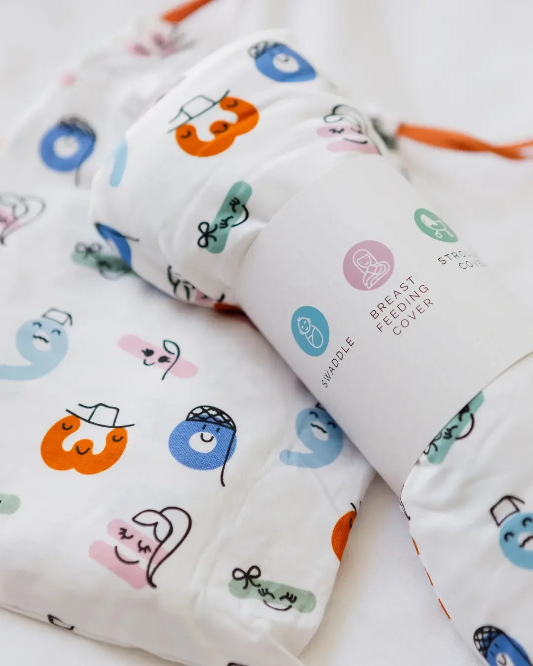 Our Nohm Tanween Bedding Set — featuring soft bamboo fabric adorned with cheerful Arabic-inspired patterns for a cozy and cultural nursery touch.