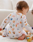 Huroof baby pyjama from Nohm store, Arabic letter-inspired pyjama, perfect for children and baby gifts in Dubai.