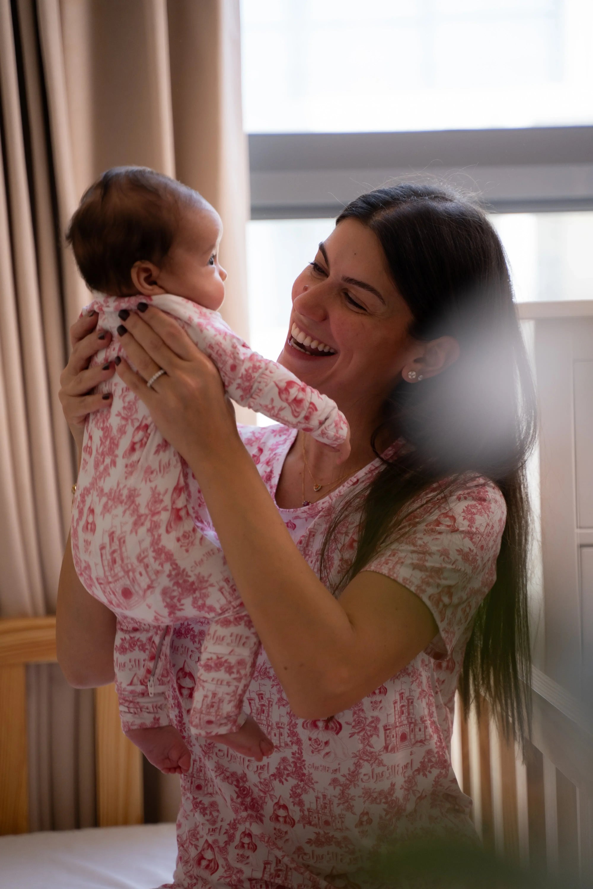 Matching bamboo pyjamas for mom and kids from Nohm Store, Dubai UAE.