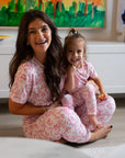 Matching bamboo pyjamas for mom and kids from Nohm Store, Dubai UAE.