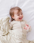 Ramly or beige baby pyjama from Nohm store, stylish and soft Arab-inspired nightwear for children and gifts from Dubai.